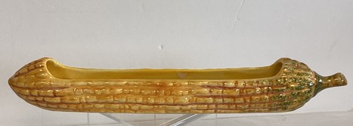 Bella Casa by Ganz Ceramic Large Olive Boat Tray Dish "Corn On the Cob" - Picture 4 of 7