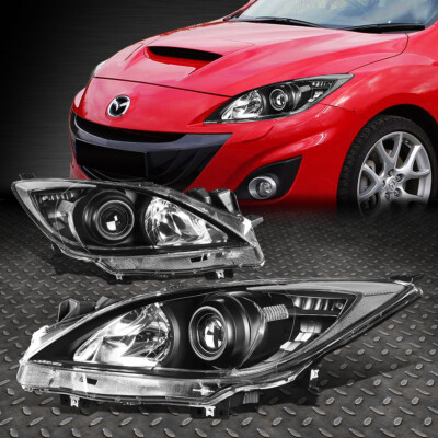 #ad For 2010 2013 Mazda 3 Pair Replacement Chrome Headlights Headlamps Black Corner $131.99