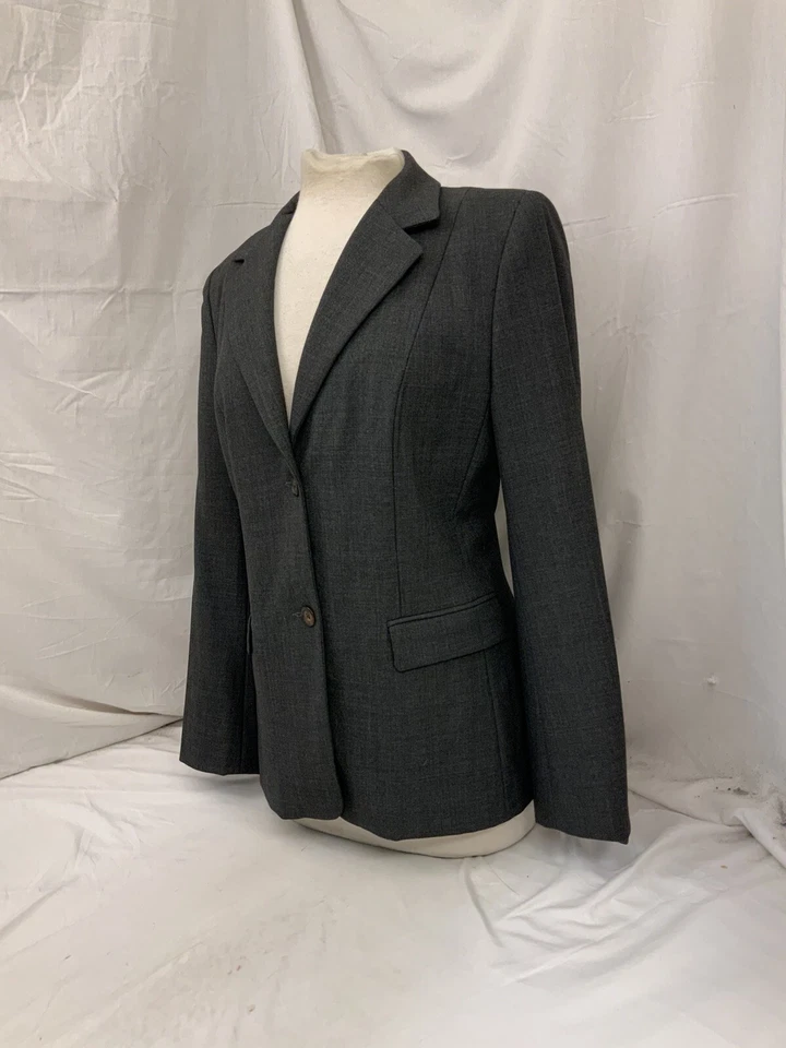 Куртка Michael Kors Blazer размер 10 серая полностью шерстяная на 2 пуговицах Италия YGI S2-107 - Изображение 4 из 4