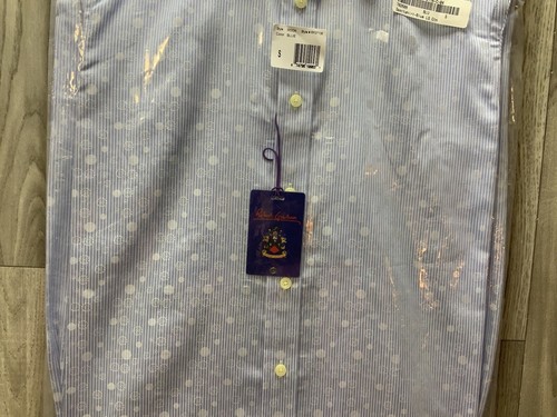Robert Graham Bubble Moon Illusion Circular Blue Sport Shirt Small NWT - Picture 4 of 15