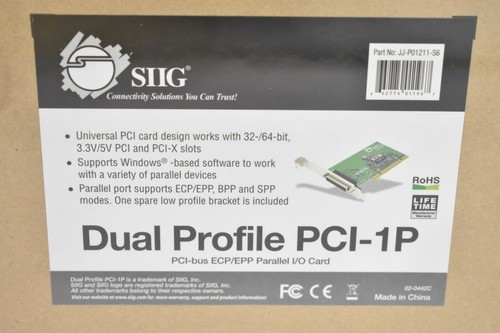 SIIG JJ-P01211-S6 DUAL PROFILE PCI-1P, PCI-BUS ECP-EPP PARALLEL I/O CARD - Picture 3 of 3