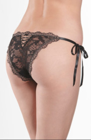 Aubade Women's Soleil Nocturne Mini Coeur Panties, Black, Sz M