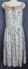 Платье Vtg Handmade White & Gray