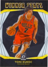 Toni Kukoc 2020-21 Optic Basketball Winner Stays Insert Chrome Card #9 Bulls NBA