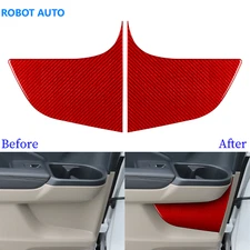 Rear Door Panel Cover Trim For Honda Ridgeline Passport Pilot Red Carbon Fiber