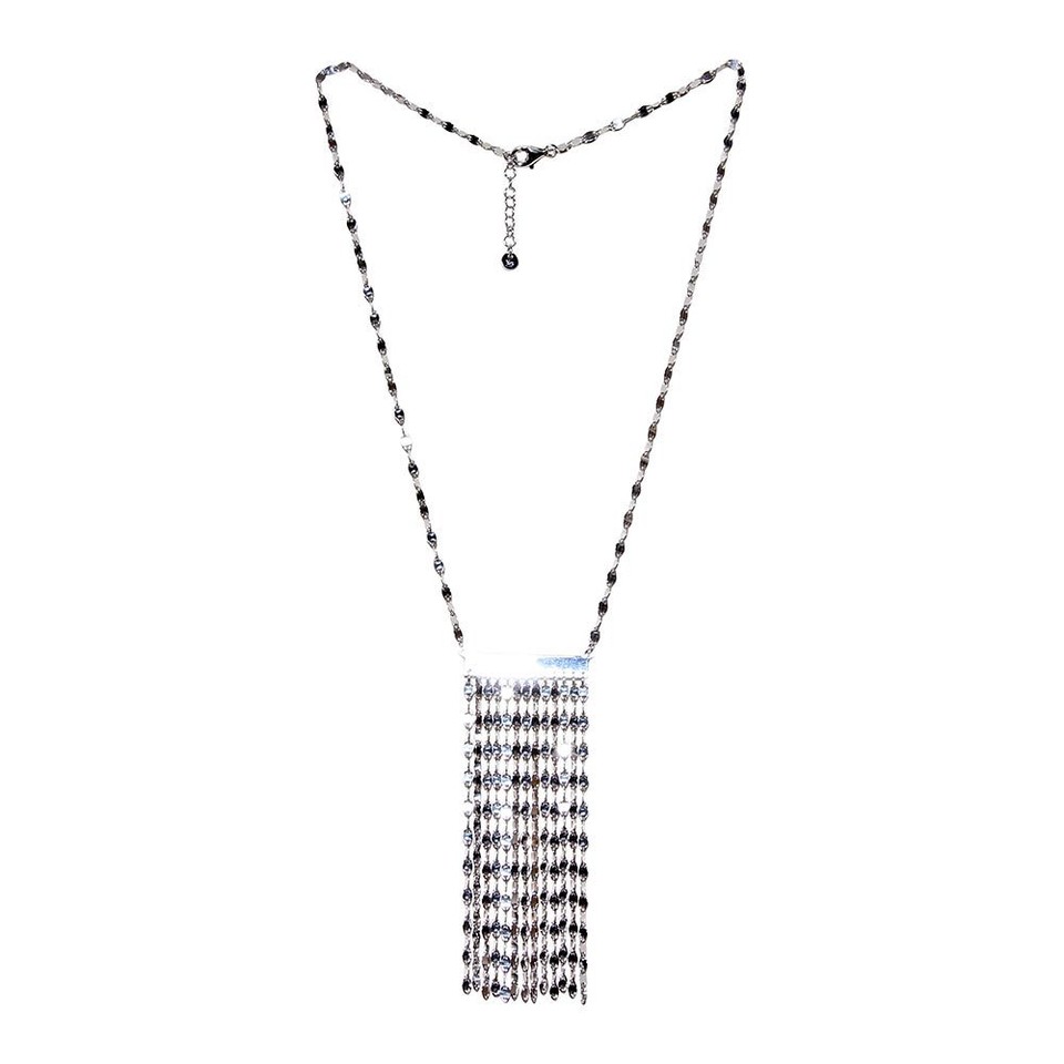 MULTI - ROW CHAIN NECKLACE PENDANT / 925 STERLING SILVER / 18 ...