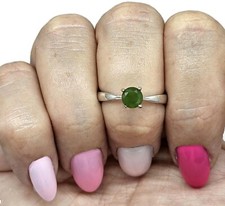 Jade Solitaire Ring, Size N, Sterling Silver, 2 carats, British Columbia