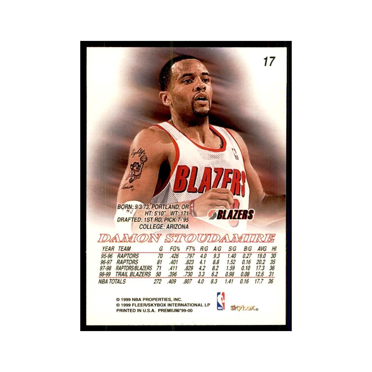1999 SkyBox Premium Damon Stoudamire Basketball Cards #17 | eBay