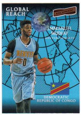 2016-17 Panini Aficionado Basketball Global Reach #112 Emmanuel Mudiay Nuggets