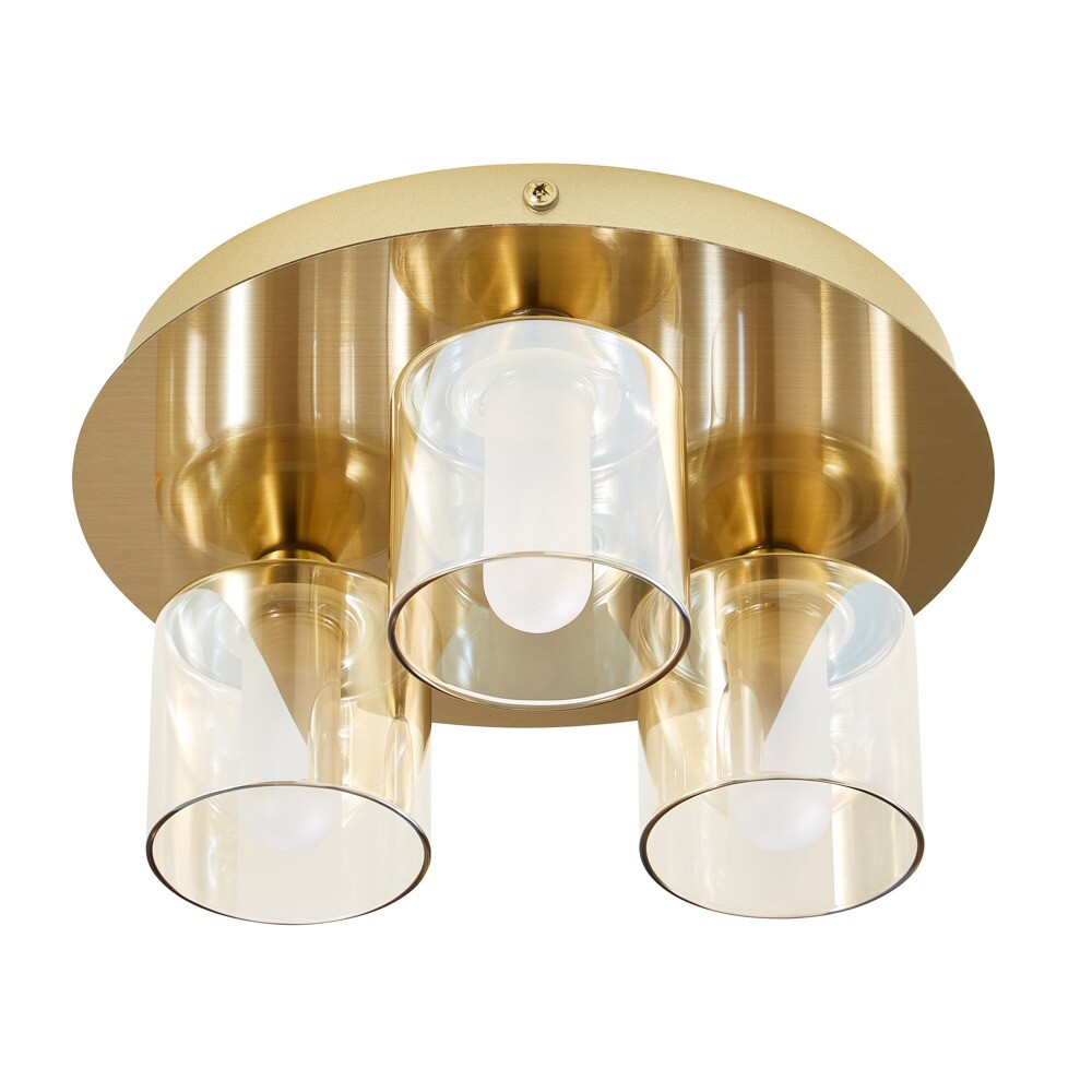Litecraft Sylvia Spotlight Bathroom Plate With Tinted Shades - Brass Clearance