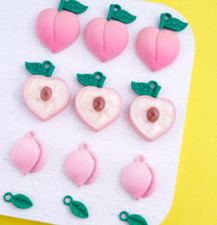 40pcs cartoon Fruit peaches Metal Charms DIY necklace Jewelry Making Pendants