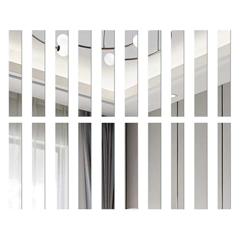 Modernize Your Walls Long Strip Acrylic Mirror Mosaic Wall Stickers