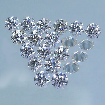 Lot De 50 Diamants Ronds D VVS1 Naturels 2.00 Mm - Calibrés, Non Traités - Neuf