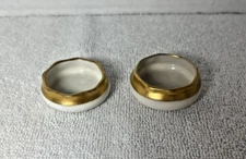 Willets Belleek Eggshell Porcelain Set of 2 Open Salt Cellars Dips 1880's