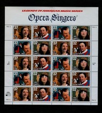 FIFTEEN sheets of 20 - Opera Singers Lily Pons - Scott# 3154-3157 - All PO Fresh