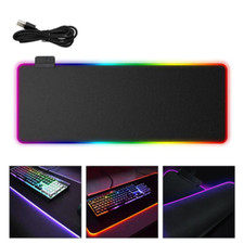 LED Gaming Mouse Pad Large RGB Extended Mousepad Keyboard Desk Anti-slip Mat NEW