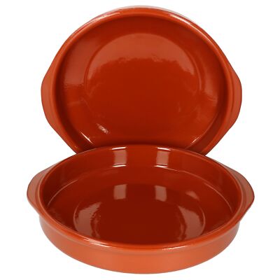 2er Set Cazuela mit Griffen Ton-Schale Bernd Ø 31,5cm Größe XXXL Mittelalter 