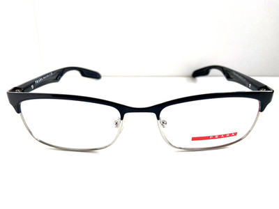 PRADA Sport VPS 54D GAQ-1O1 53mm Black Semi-Rimless Men's Eyeglasses Frame Italy