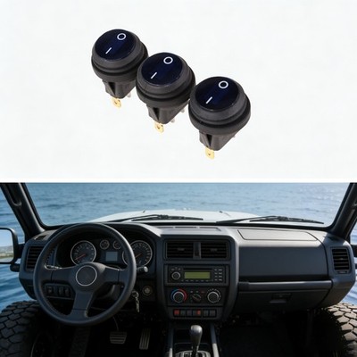 For Car Boat ON/OFF Toggle 3 PCS Blue LED 12V 20A Waterproof Rocker