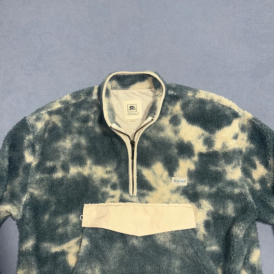 Suéter polar polar Rip Curl Drifter cuarto cremallera tie dye azul para mujer talla M Foto 3 de 4