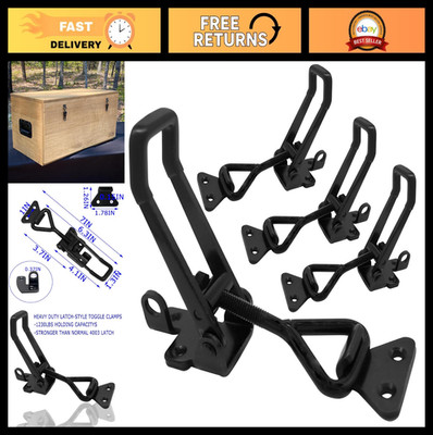 4-Pack Heavy Duty Toggle Latch Clamps, 1320lbs Lock Hook Pull Action Metal Quick
