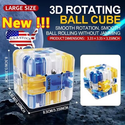 Large 3D Labyrinth Puzzle Maze Cube - Engaging Brain Teaser Toy,8.5CM X 8.5CM