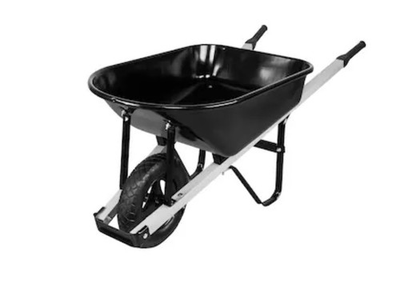 #ad Project Source 5.5 cu ft 1 Wheel Steel Push Wheelbarrow Item #2560883 Model... $105.00
