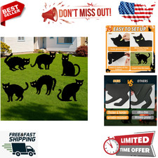 Halloween Decorations Yard Signs Outdoor - 6 Pack Black Cat Halloween Decor