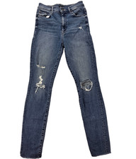 MOTHER The Swooner Ankle Fray Jeans Womens 27 Weekend Warrior Wash Skinny Denim