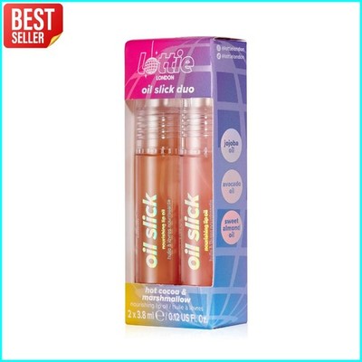 Lottie London Oil Slick Duo Hot Cocoa Marshmallow Nourishing Lip Oil