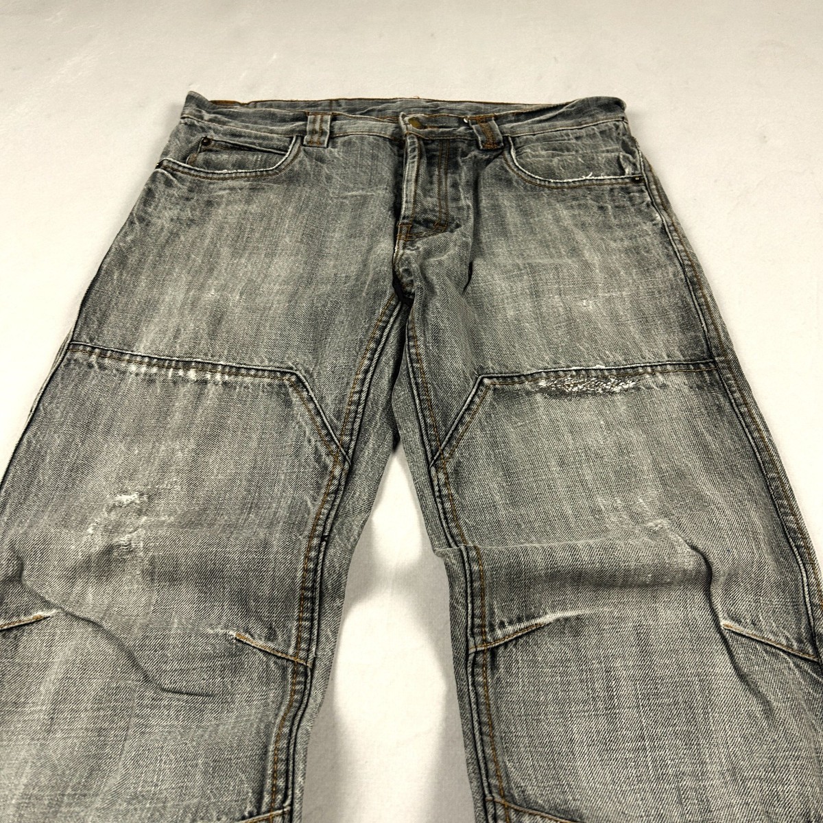 00s LEVI’S faded baggy denim pants W33 Grey Distressed Faded Jeans Wide Leg Vintage Y2K Streetwear Baggy