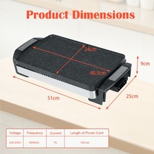 1500W Electric Griddle with Removable Dishwasher Safe Plate