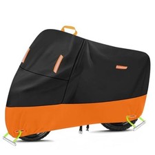 Motorcycle Cover 300D Oxford XXXXL 108" x 37" x 55" Black  Orange 1