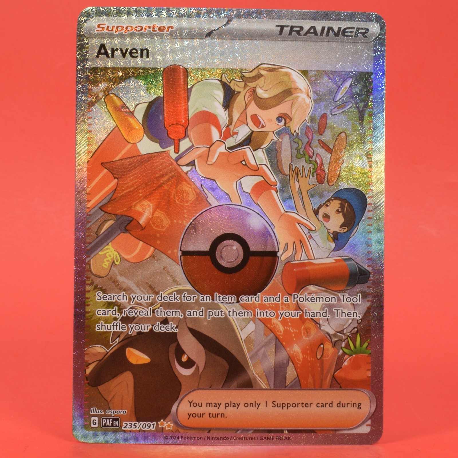 Pokemon TCG English Card Paldean Fates Arven 235/091 Full Art