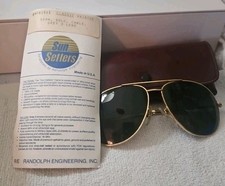 Vintage Randolph Engineering Inc.Sun Settlers Sunglasses 58mm Gold Cable