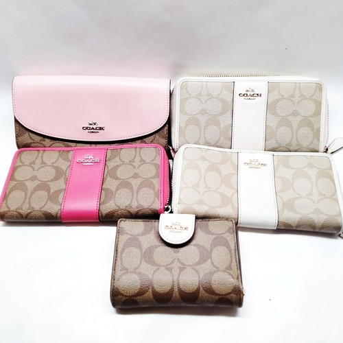 NO TARIFF Coach Wallet Long Wallet 5 set Brown Leather 4605929 | eBay