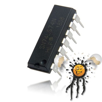 2 Stk / pcs SN74LS74 Dual D-Type positiv Edge-triggered FLIP-FLOP DIP14