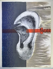 Rare Japanese American Lithograph Print by Koichi Yamamoto 1994