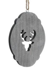 Reindeer Cutout 6in Wood Ornament for Craft Christmas Tree Winter Holiday