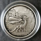 Celtic Lore 1oz Silver Dragon Round in a Capsule