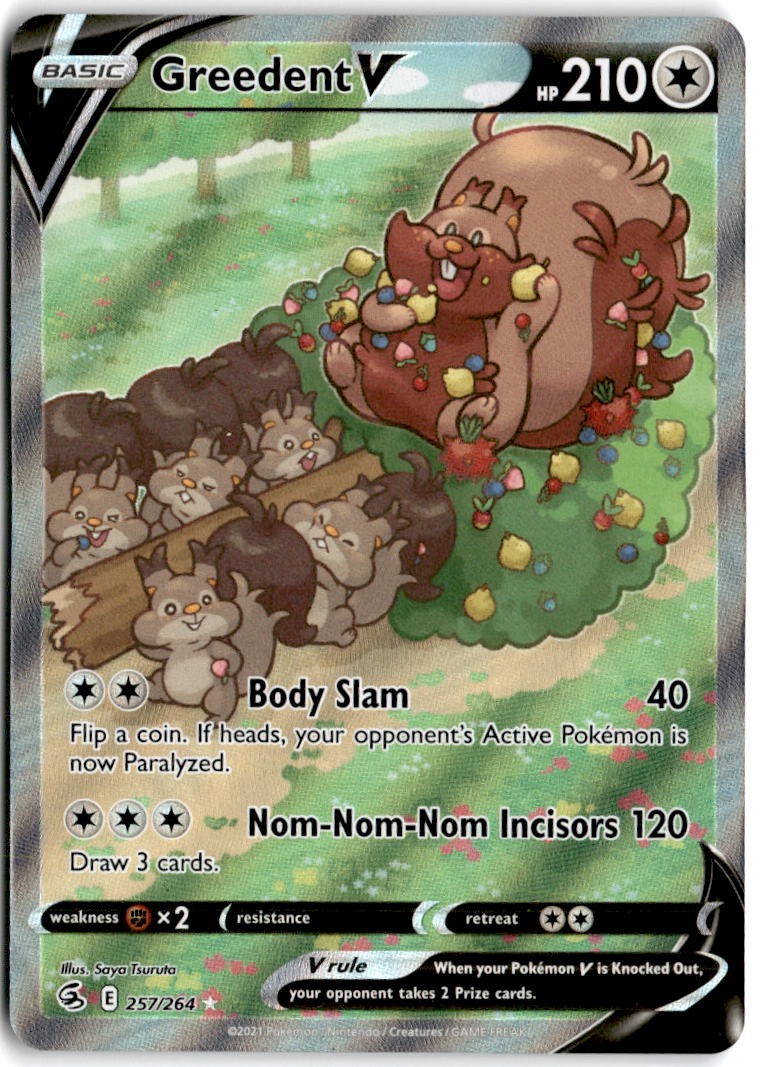 Greedent V (Alternate Full Art) Ultra Rare SWSH08: Fusion Strike 257/264 NM