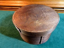 S. S. PIERCE COMPANY WOOD PANTRY BOX, BOSTON BROOKLINE GROCERY-1898, 7-5/8" D