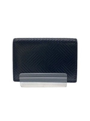BOTTEGA VENETA Folded Wallet Trifold Leather Black Womens Used