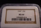 1947 Washington Silver Quarter NGC MS66