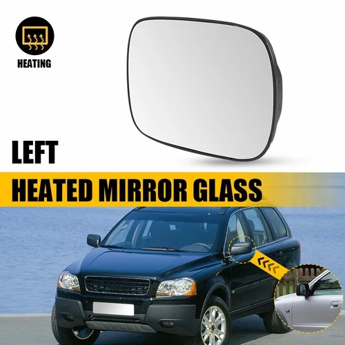 Front Left Heated Mirror Glass w/Back Plate Replacement For 03-06 Volvo XC70 New