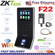 ZKTeco F22 WiFi TCP/IP Fingerprint Access Control Attendance Clock 2.4" Screen