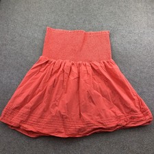 American Eagle Dress Womens XXL Orange Smocked Strapless Fit Flare Sundress