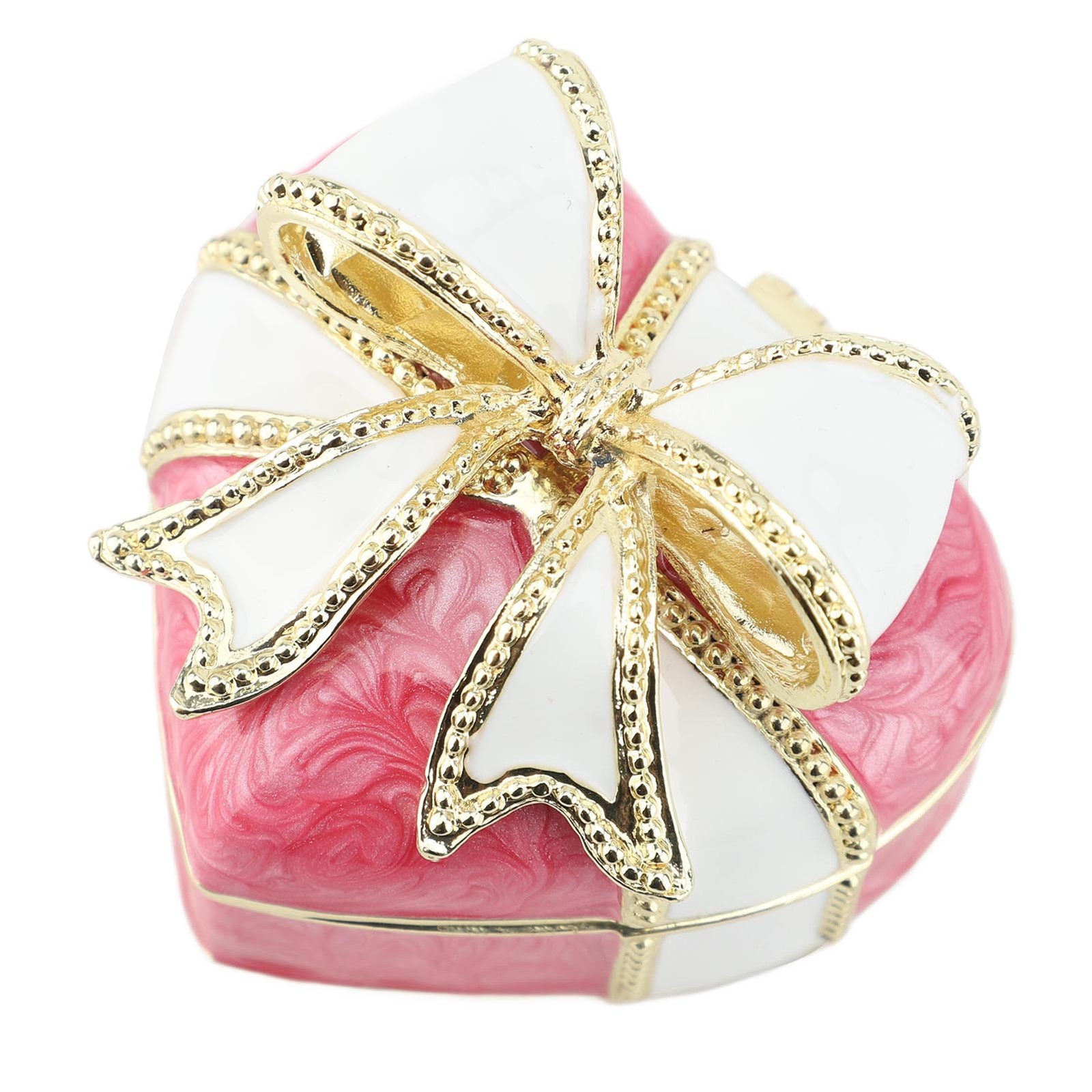 Bow Knot Trinket Box Enamel Heart Bow Knot Trinket Box For Rings Necklaces