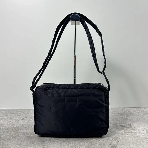 Porter Tanker Shoulder Bag Black 2 Layers YKK Zipper Unisex 28x20x8cm - Picture 3 of 13