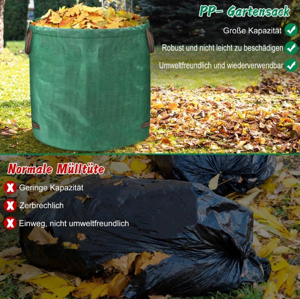 4x 272/300 LITER GARTENSACK LAUBSACK RASENSACK GARTENABFALLSACK GARTENTASCHE - Bild 4 von 4